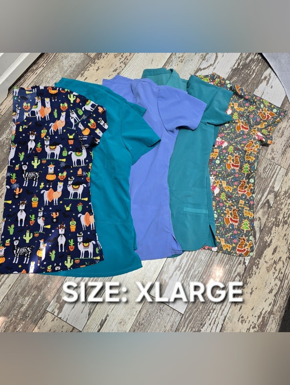 Women's Scrubs Bundle Lot of 5 Shirts Short Sleeve Size XLarge